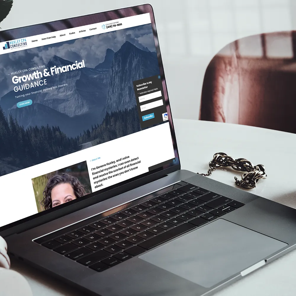 Huxley CPA, website development by Tree Ring Digital