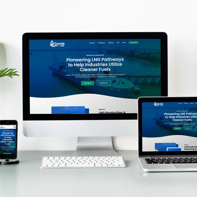 Seaside LNG, website development by Tree Ring Digital